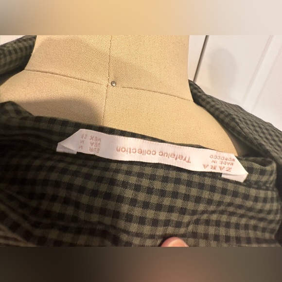 Zara green/black check high/low tunic top - Picture 6 of 6